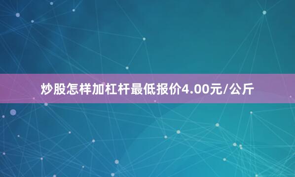 炒股怎样加杠杆最低报价4.00元/公斤